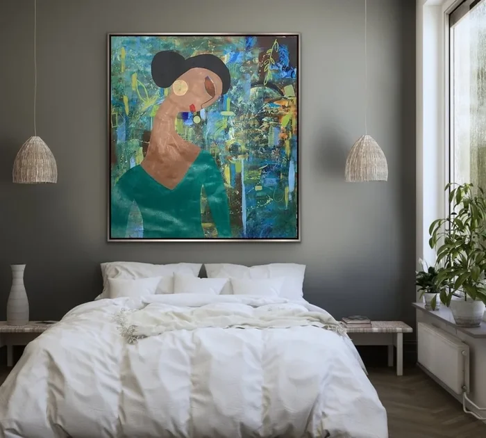 A little Shy (2020) Mixed-media painting by Rashna Hackett