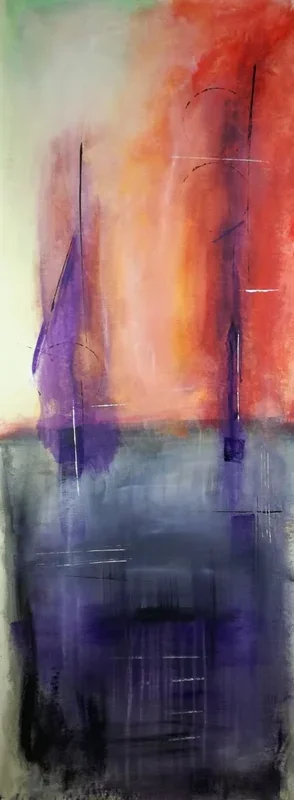 astratto-150×55-cm-title-c072 (2017) Oil painting by Sauro Bos