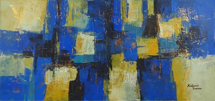 Dream Amidst The Rain (2023) Mixed-media painting by Kalpana Soanes