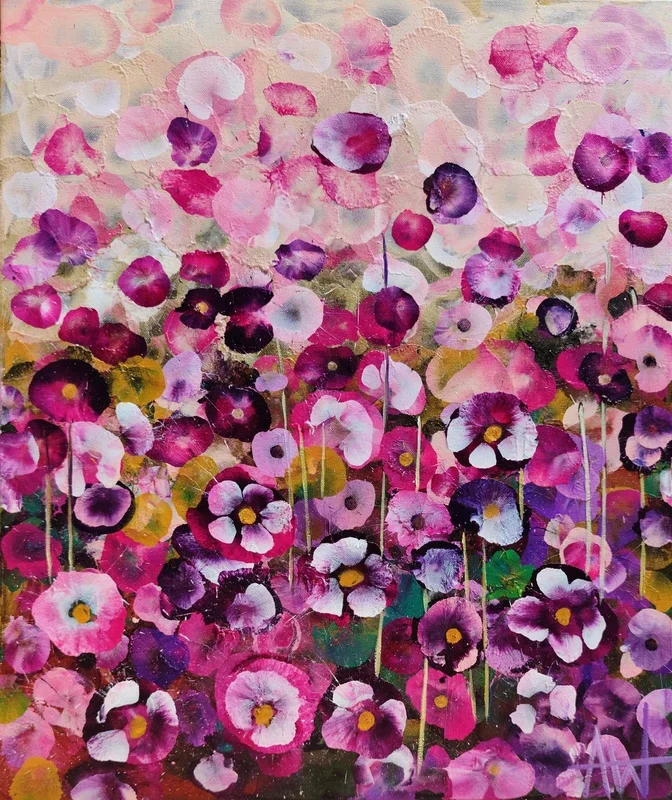 Garden Rhapsody #2 (2025) Acrylic painting by Angie Wright