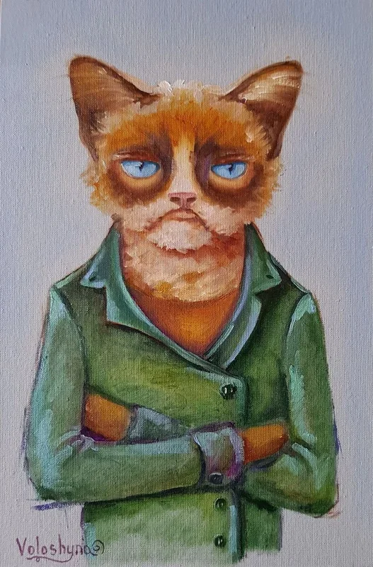 Handsome in green Oil painting by Mary Voloshyna