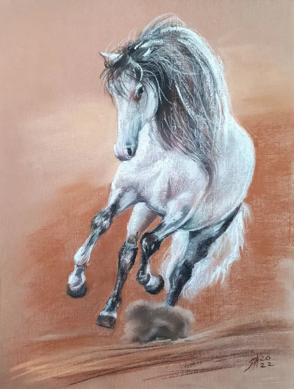 Horse V (2022) Pastel drawing by Salana Art / Svetlana Samovarova