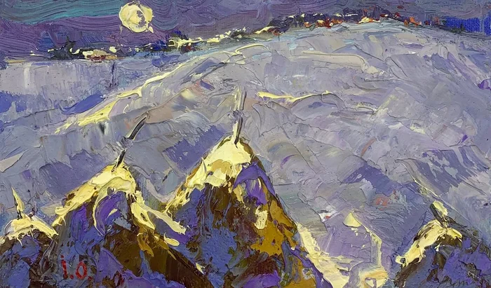 It snowed (2023) Oil painting by Kalenyuk Alex