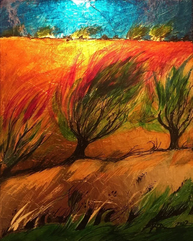 Land of Colour – Forget-Me-Not (Box) (2022) Mixed-media sculpture by Phyllis Mahon