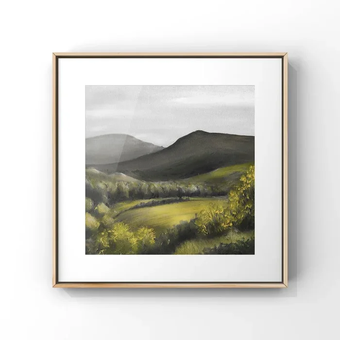Landscape – Hills – C01 (2023) Oil painting by Gozde Temiz Istanbul
