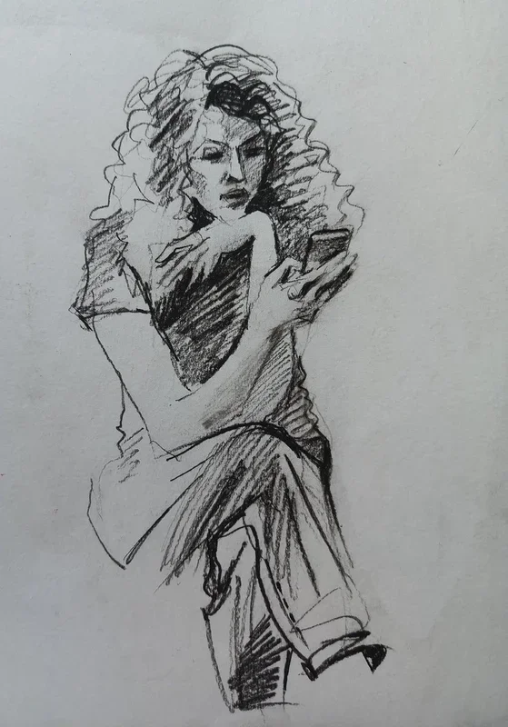 Lifestyle sketches 60 (2024) Pencil drawing by Oxana Raduga