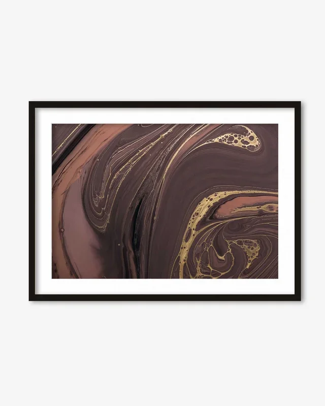 Mocha Marble Wall Art Print