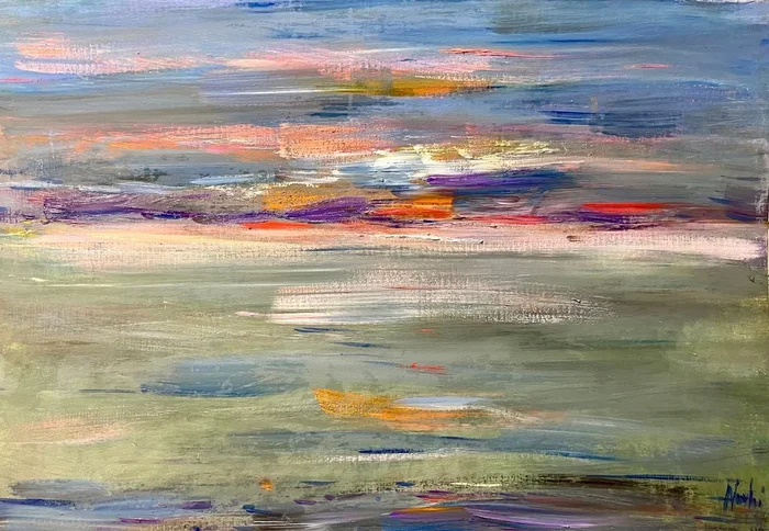 Ocean abstract seascape (2025) Oil painting by Altin Furxhi
