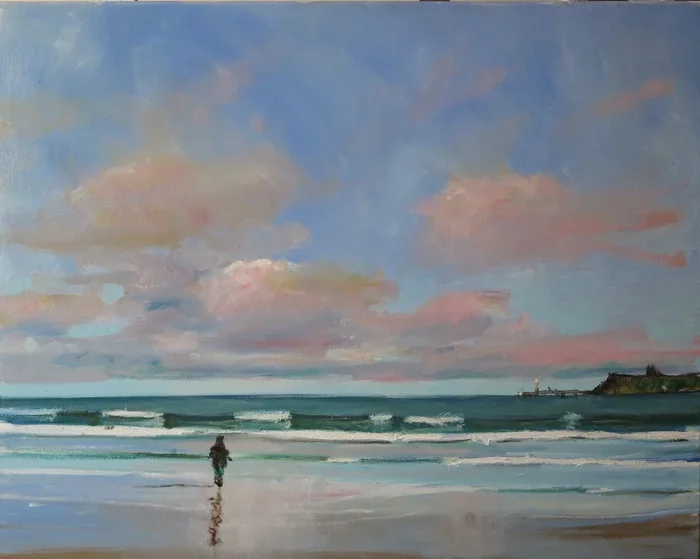 Sandsend, Oct 18 (2022) Oil painting by Malcolm Ludvigsen