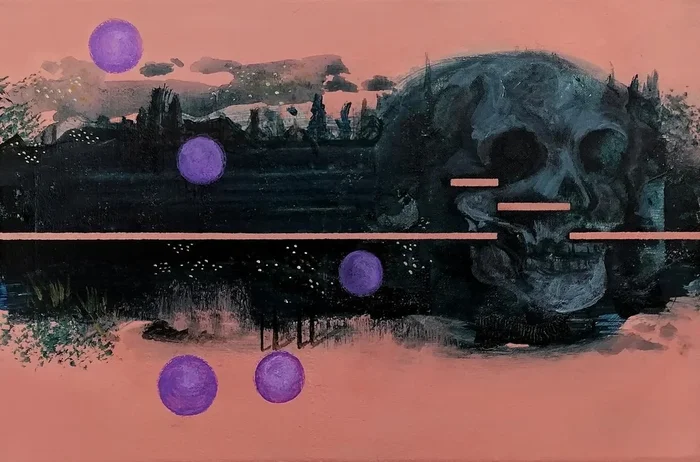 Sequences 48 (2024) Mixed-media painting by Alex Munzone