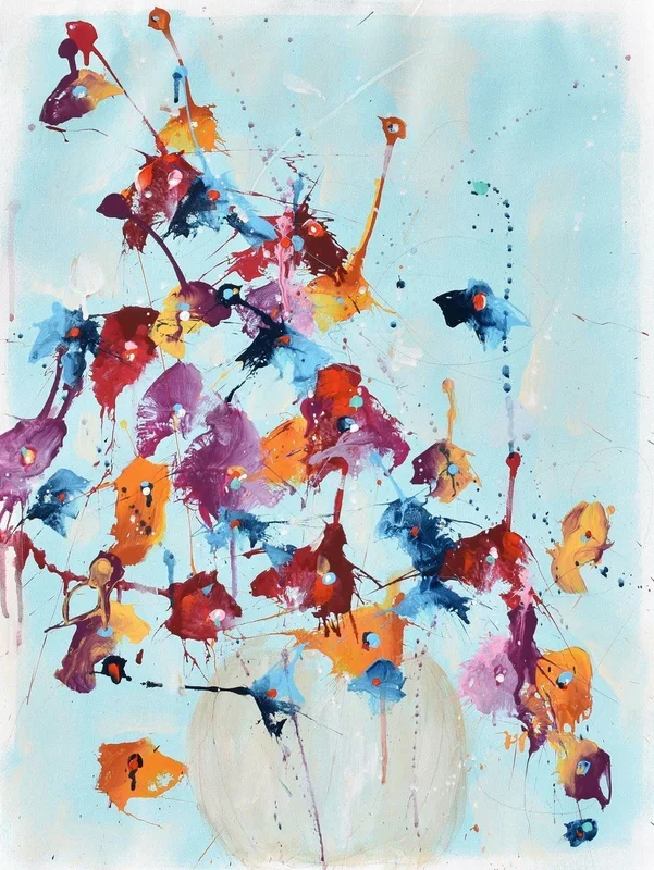 Sunrise In Bloom (2025) Mixed-media painting by Cynthia Ligeros