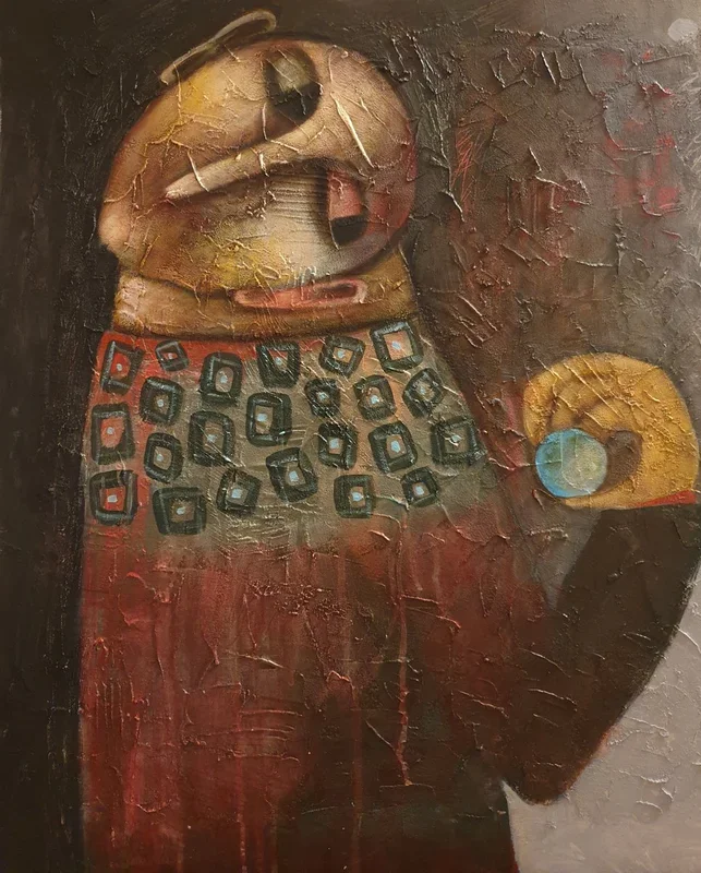 The philosopher(Acrylic painting, 60x70cm, ready to hang) (2019) Acrylic painting by Liana Asatryan