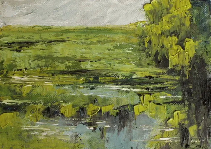 The Pond (2017) Oil painting by John Halliday