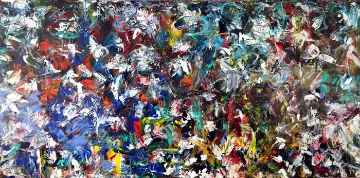 Untitled 47 (914 mm x 1829 mm – 36″ x 72″) (2017) Acrylic painting by Estelle Asmodelle