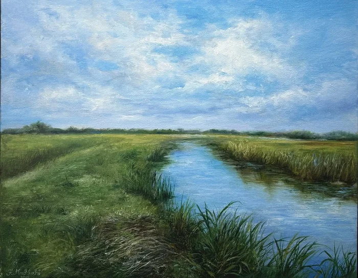 Whisper of the Marshlands (2025) Oil painting by Farzaneh Maddahi
