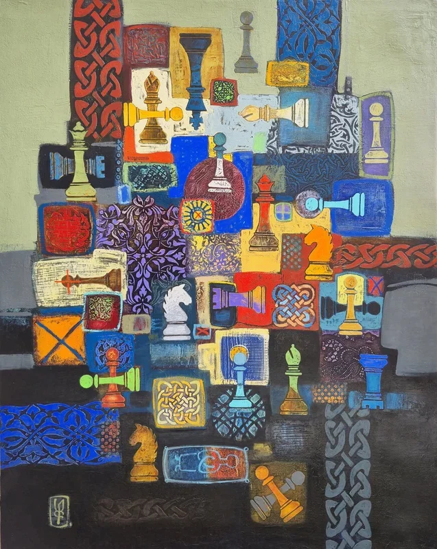 World of Psychological Warfare (2025) Oil painting by Abgar Khacahtryan